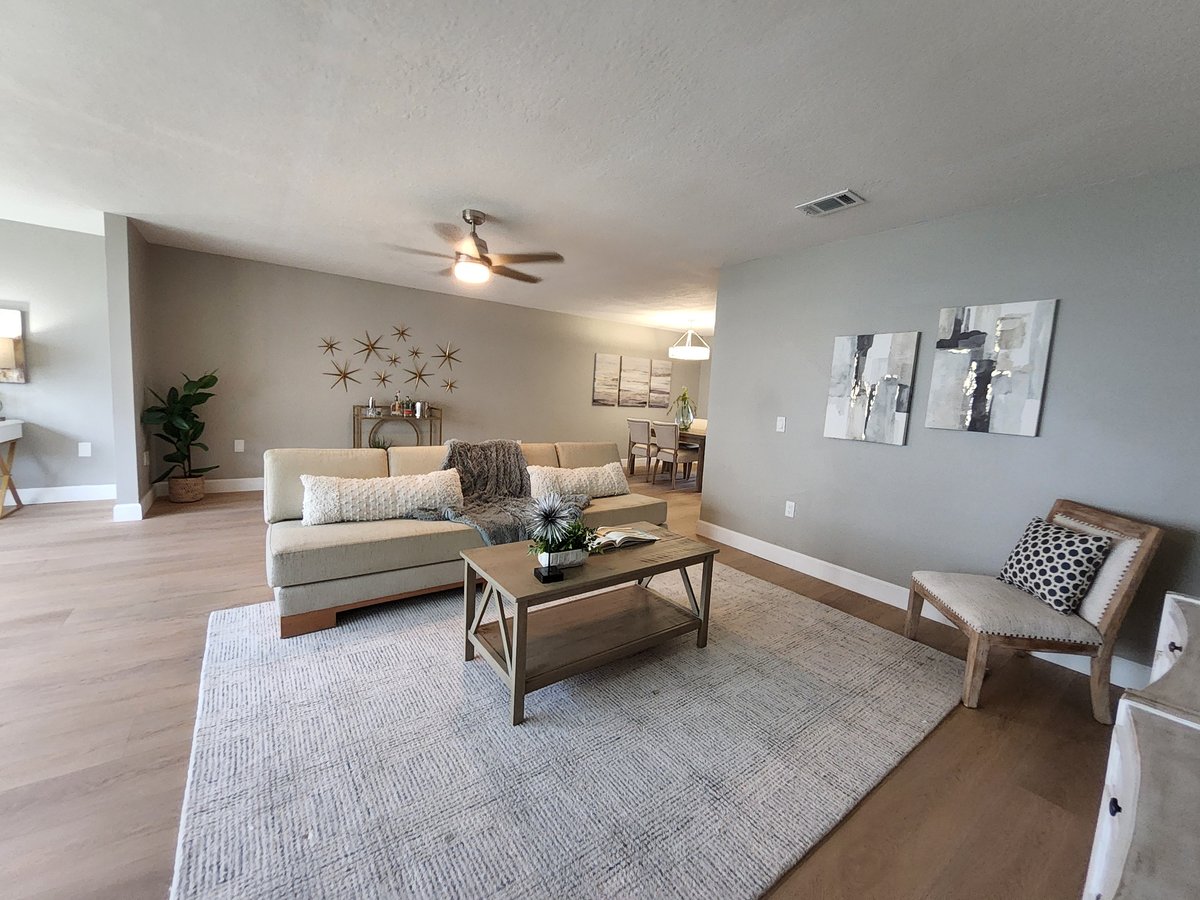 Gulfport Condo living area staging